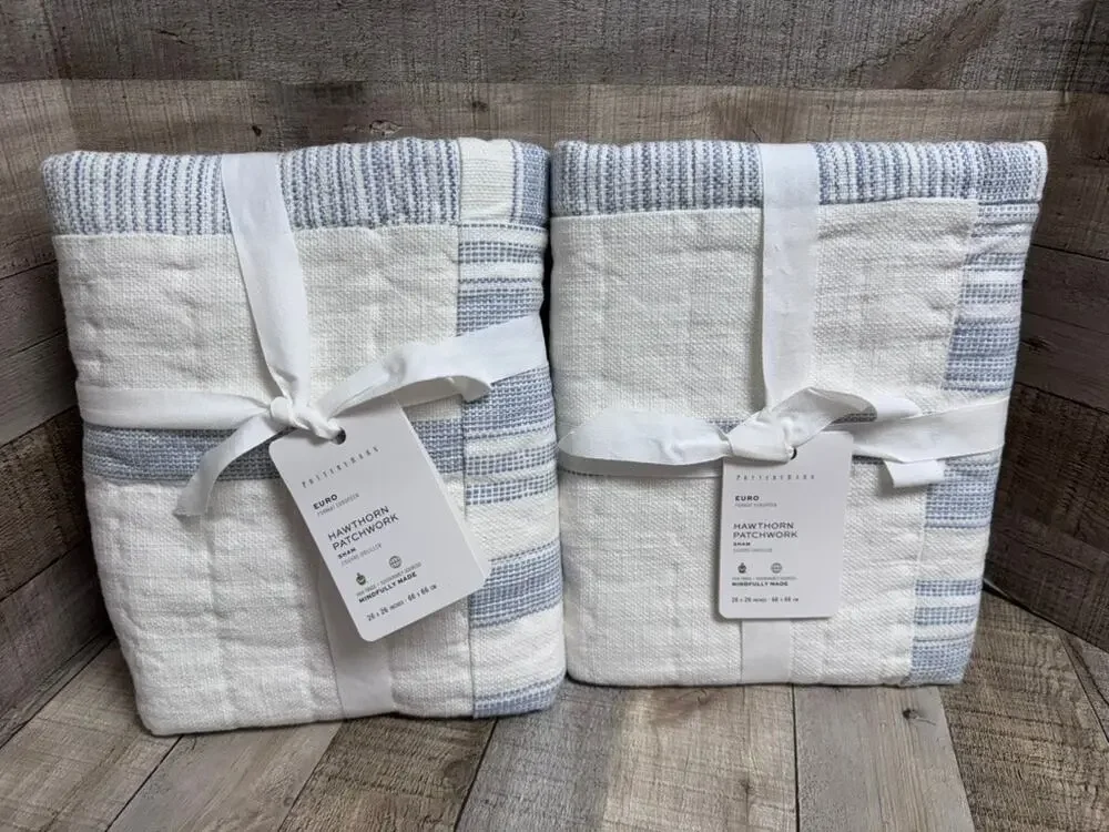 NWT Pottery Barn Hawthorn Patchwork Shams Euro